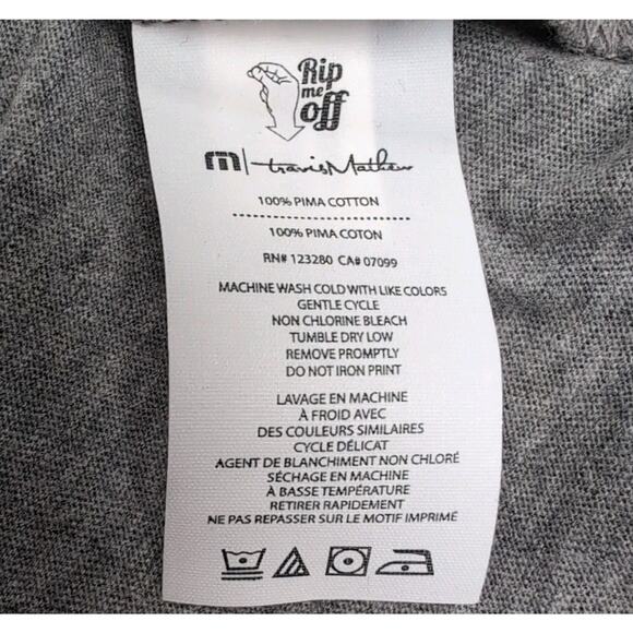 Travis Mathew Star Bright T-Shirt Mens M Heather Gray Pima Cotton Flag NEW NWT - Picture 6 of 11